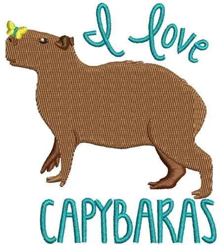 Best Choice I Love Capybaras Embroidery Design