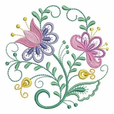 Blooming Flowers Circle Embroidery Design New Arrival