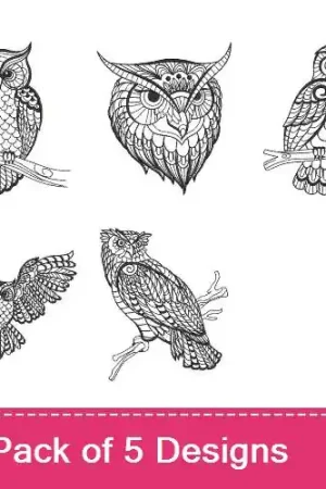 Brand New Blackwork Owls 2 Embroidery design pack by Ace Points, Embroidery Packs on EmbroideryDesigns.com