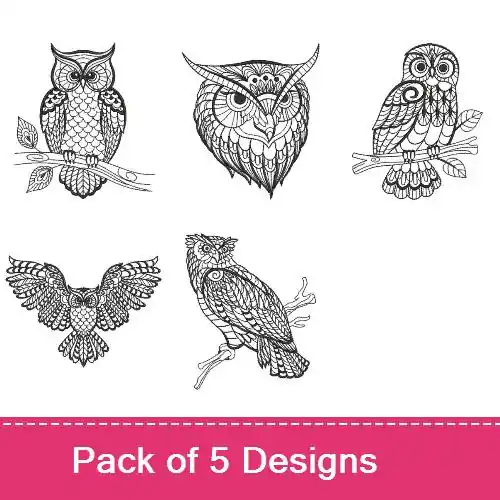 Brand New Blackwork Owls 2 Embroidery design pack by Ace Points, Embroidery Packs on EmbroideryDesigns.com