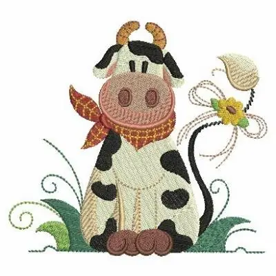 Best Seller Country Farm Cow Embroidery Design