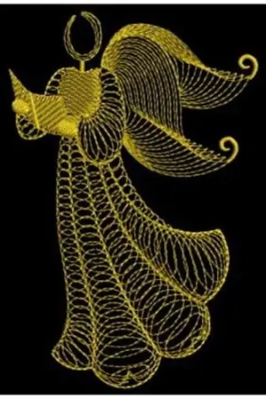 Caroling Angel Embroidery Design Markdown