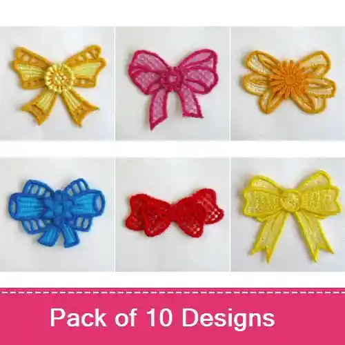 Cheap 3D FSL Bows Embroidery design pack by Ace Points, Embroidery Packs on EmbroideryDesigns.com