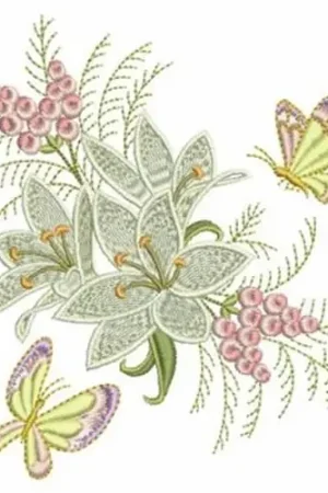 Blooming Lilies Embroidery Design Get Yours