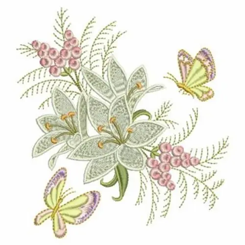 Blooming Lilies Embroidery Design Get Yours