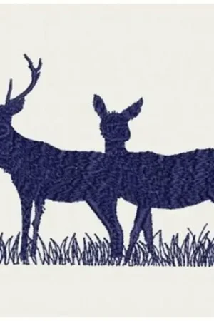 Buck And Doe Embroidery Design Next Day Delivery