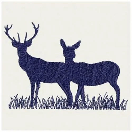 Buck And Doe Embroidery Design Next Day Delivery