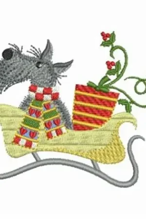 Christmas Scottie Dog Embroidery Design No Minimum Order