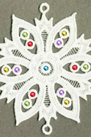 Best Seller FSL Snowflake Ornament Embroidery Design