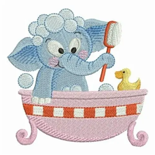 Budget Elephant Bubblebath Embroidery Design