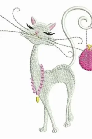 Brand New Fashion Posh Cat Embroidery Design