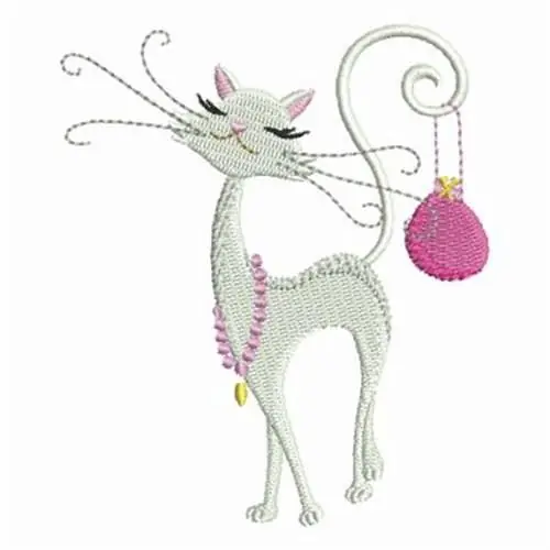 Brand New Fashion Posh Cat Embroidery Design