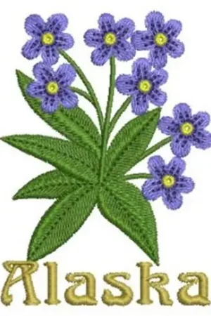 Clearance Alaska State Flower Embroidery Design
