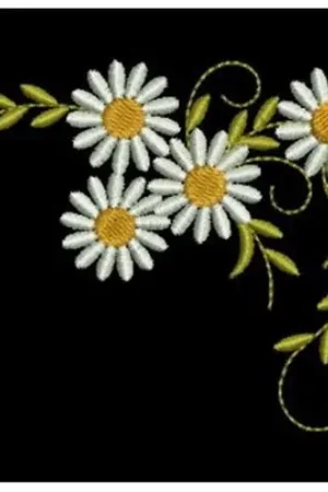 Beautiful Daisies Embroidery Design Crafted