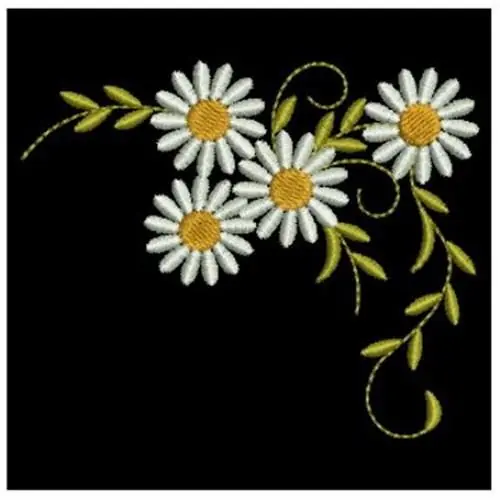 Beautiful Daisies Embroidery Design Crafted