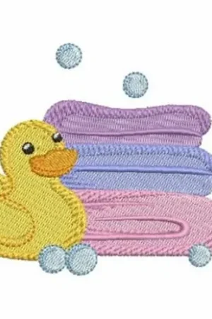 Bathtime Rubber Ducky Embroidery Design Discount