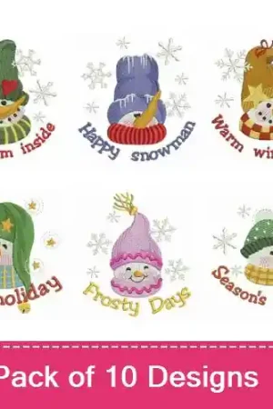 Certified Let It Snow 2 Embroidery design pack by Ace Points,  Embroidery Packs on EmbroideryDesigns.com