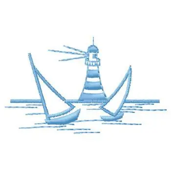 Lighthouse & Sailboats Embroidery Design Top Pick