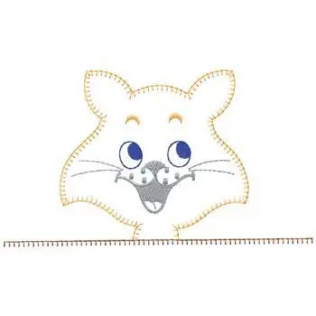 High Quality Smiley Cat Embroidery Design