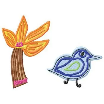 Hassle-Free Returns Bird & Tree Embroidery Design