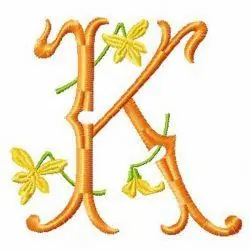 Yellow Flower ABC Embroidery Design Best Price