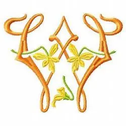 Yellow Flower ABC Embroidery Design Fast Shipping
