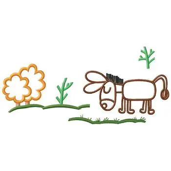 Horse On Prairie Embroidery Design Time-Limited