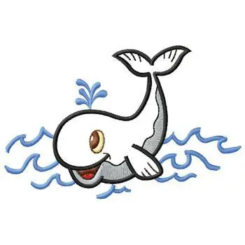 In Demand Whale In Water Embroidery Design