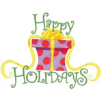Big Sale Happy Holiday Embroidery Design