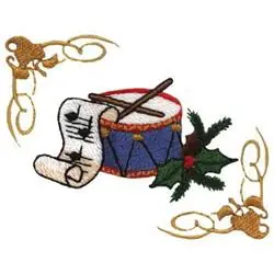 One Day Deal Holiday Drum Embroidery Design