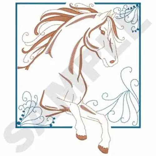 Latest Horse Outline Embroidery Design