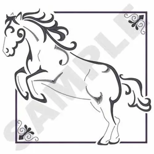 Grab Now Horse Outline Embroidery Design