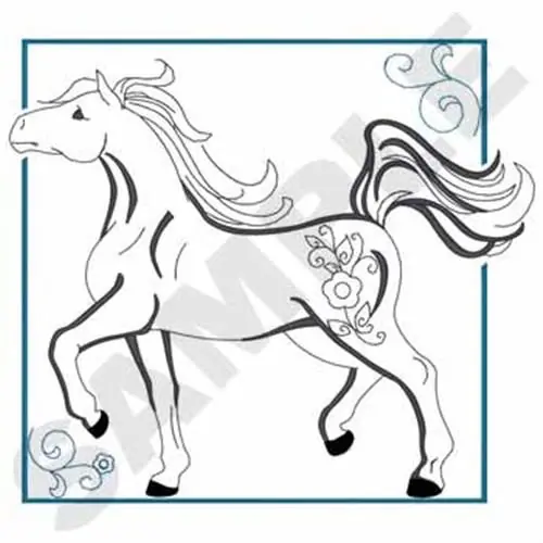 Reduced Price Prancing Horse Outline Embroidery Design