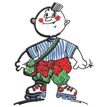 Factory Price In-Line Skating Kid Embroidery Design