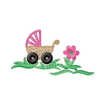 Latest Baby Carriage Embroidery Design