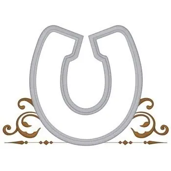 Top Pick Horseshoe Outline Applique Embroidery Design