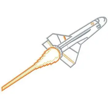 Spaceship outline Embroidery Design Special Offer