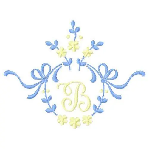 Floral Monogram B Embroidery Design One Day Deal