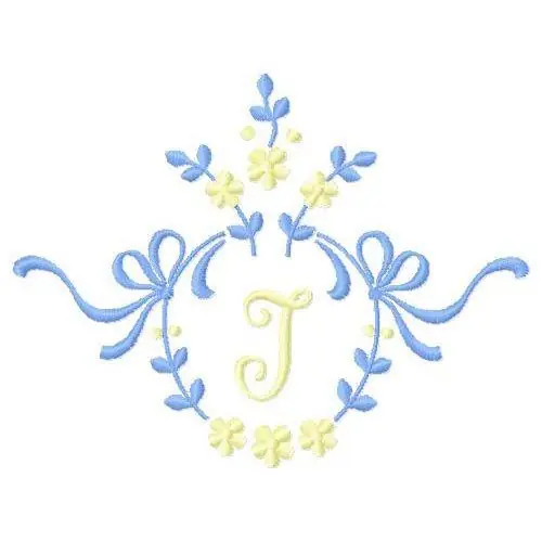Free Shipping Floral Monogram I Embroidery Design