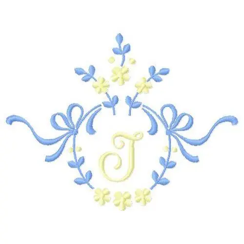 Floral Monogram J Embroidery Design Direct From Factory