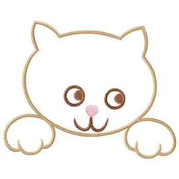 Kitten outline Embroidery Design Holiday Sale