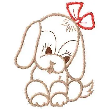Puppy outline Embroidery Design Flash Sale