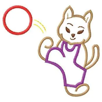 Cat Kicking Ball Embroidery Design Low Price