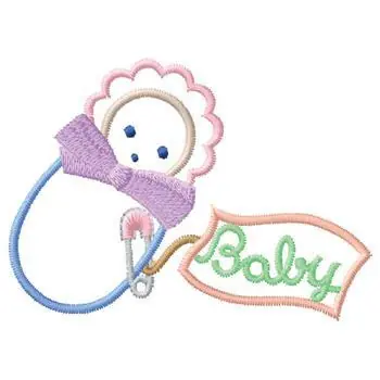 Baby with Banner Embroidery Design In Demand