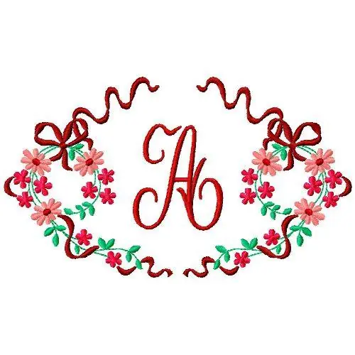 Floral Monogram A Embroidery Design Limited Edition