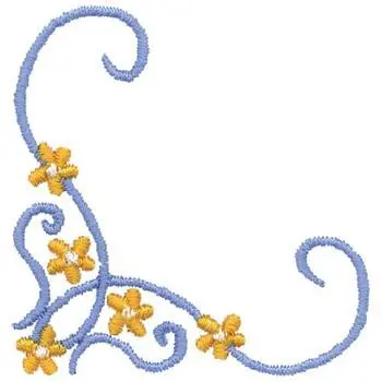 Floral Corner Scroll Embroidery Design Factory Price