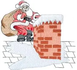 Santa on Rooftop Embroidery Design Best Seller