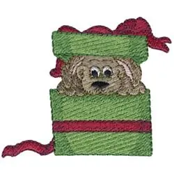 Puppy For Christmas Embroidery Design Cheap
