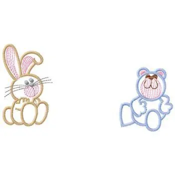 Super Sale Bear and Bunny Embroidery Design