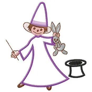 Hassle-Free Returns Magician Child Embroidery Design